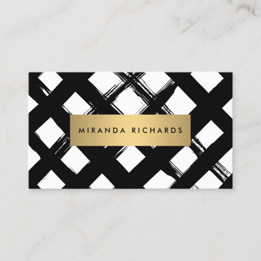 Luxe はっきりした Brushstrokes Business Card 名刺 (正面)