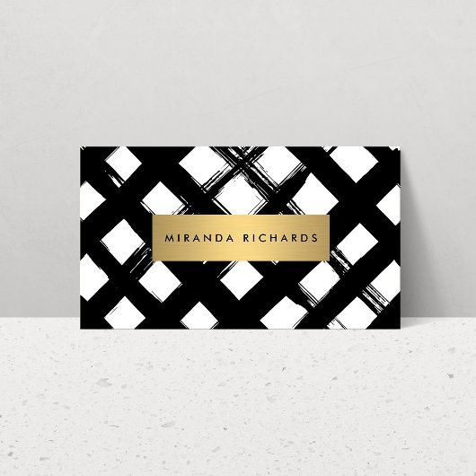 Luxe はっきりした Brushstrokes Business Card 名刺