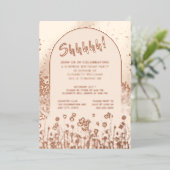 Luxe 50バラ金ゴールドフォトオンバック誕生日 箔招待状 (立ち正面)