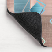 Luxe Abstract | Blush Rose Gold and Teal Geometric マウスパッド (コーナー)