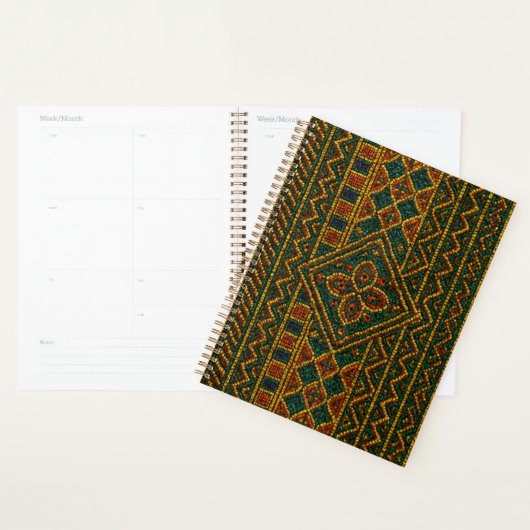 Luxe African Calendar Planner Beaded Kente プランナー手帳 (ディスプレー)