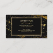 Luxe Blackと金ゴールド大理石テクスチャ                 名刺 (裏面)