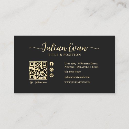 Luxe Black金ゴールドLash Technician名刺 名刺 (裏面)