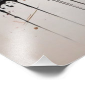 Luxe Black、金ゴールド、およびRed抽象芸術 フォトプリント (角)