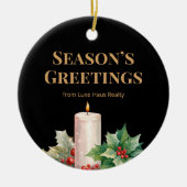 Luxe Black & Gold Real Estate Ornament セラミックオーナメント (正面)