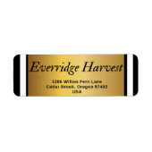 Luxe Black & White Stripes with Gold Accent Label ラベル (正面)