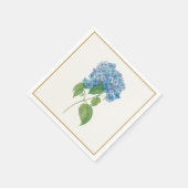 Luxe Blue Hydrangea Napkin — Elegant Botanical スタンダードカクテルナプキン (角)