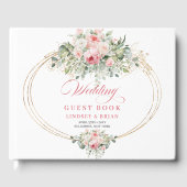 Luxe blush roses greenery gold boho rustic wedding ゲストブック (正面)