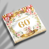 Luxe Boho 60th Birthday Guest Book Glitter Touch ゲストブック