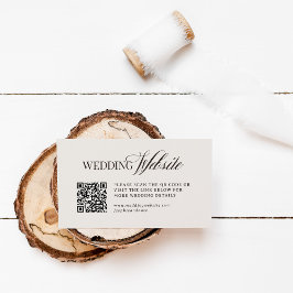 Luxe Brown and Ivory | Wedding Website QR Code エンクロージャーカード