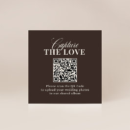 Luxe Brown | QR Code Wedding Capture the Love エンクロージャーカード