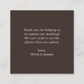 Luxe Brown | QR Code Wedding Capture the Love エンクロージャーカード (裏面)