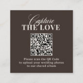 Luxe Brown | QR Code Wedding Capture the Love エンクロージャーカード (正面)