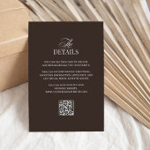 Luxe Brown | QR Code Wedding Guest Details エンクロージャーカード