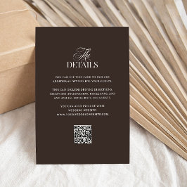 Luxe Brown | QR Code Wedding Guest Details エンクロージャーカード
