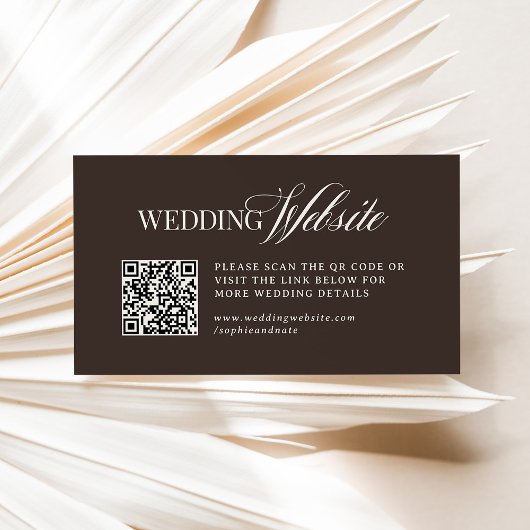 Luxe Brown | Wedding Website QR Code エンクロージャーカード