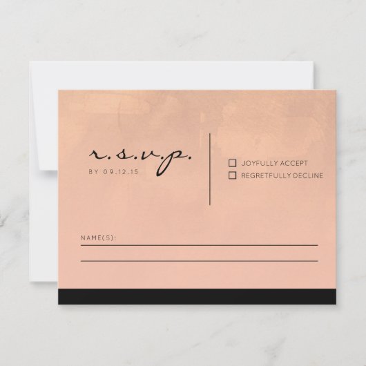 Luxe Burgundyと赤面RSVPカード 出欠カード (正面)