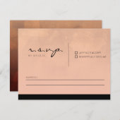 Luxe Burgundyと赤面RSVPカード 出欠カード (正面/裏面)