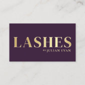 Luxe Burgundy金ゴールドLash Technician名刺 名刺 (正面)