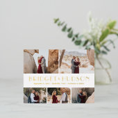 Luxe Collage FOIL日付はがきを保存 箔招待状ポストカード (立ち正面)