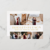 Luxe Collage FOIL日付はがきを保存 箔招待状ポストカード (正面/裏面)