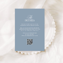 Luxe Dusty Blue | QR Code Wedding Guest Details エンクロージャーカード