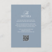Luxe Dusty Blue | QR Code Wedding Guest Details エンクロージャーカード (正面)