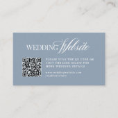 Luxe Dusty Blue | Wedding Website QR Code エンクロージャーカード (正面)