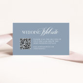 Luxe Dusty Blue | Wedding Website QR Code エンクロージャーカード
