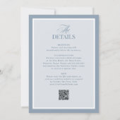 Luxe Dusty Blue with RSVP QR Code | ウェディング 招待状 (裏面)