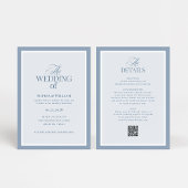 Luxe Dusty Blue with RSVP QR Code | Wedding 招待状