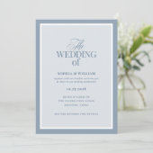 Luxe Dusty Blue with RSVP QR Code | Wedding 招待状 (スタンド正面)