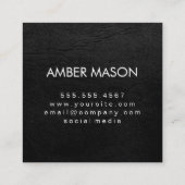 Luxe Elementsレザー付きモノグラフェイクム スクエア名刺 (裏面)