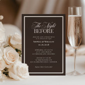 Luxe Espresso Brown | Neutral Rehearsal Dinner 招待状