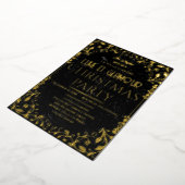 Luxe et Glamour Black Gold Christmas Invitation 箔招待状 (回転した状態)