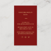 Luxe Faux Gold Skeleton Key Monogram Realtor Red 名刺 (裏面)