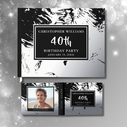 Luxe Foil Guestbook Birthday Party Photo Message  ゲストブック