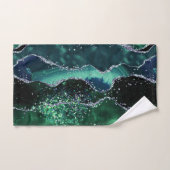 Luxe Gemstone Emerald Glitter Agate バスタオルセット (ハンドタオル)