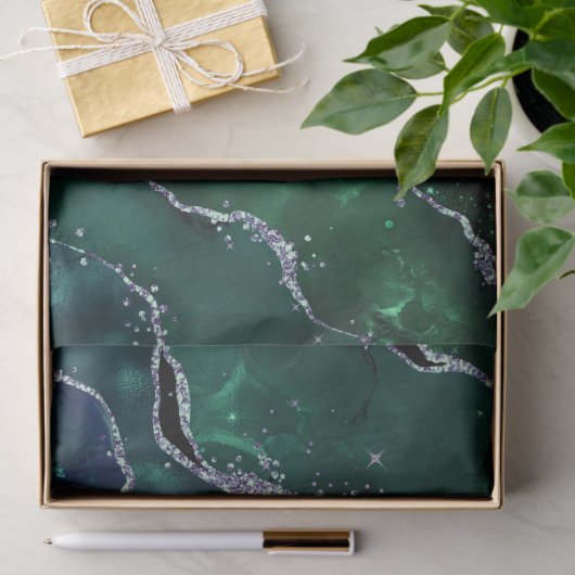 Luxe Gemstone Emerald Glitter Agate 薄葉紙 (ギフト)
