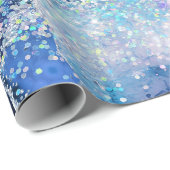 Luxe Gemstone Marble Blue Glitter Agate ラッピングペーパー (ロールコーナー)