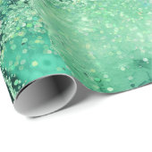Luxe Gemstone Marble Green Glitter Agate ラッピングペーパー (ロールコーナー)
