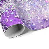 Luxe Gemstone Marble Purple Glitter Agate ラッピングペーパー (ロールコーナー)