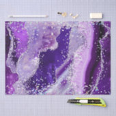 Luxe Gemstone Marble Purple Glitter Agate 薄葉紙 (クラフト)