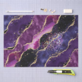 Luxe Gemstone Purple Gold Glitter Agate 薄葉紙 (クラフト)