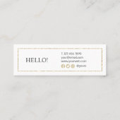 Luxe GlitterGold Social Mini名エレガント刺 スキニー名刺 (裏面)