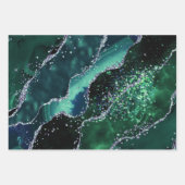 Luxe Gold-Accented Gemstone Glitter Agate ラッピングペーパーシート (正面3)