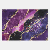 Luxe Gold-Accented Gemstone Glitter Agate ラッピングペーパーシート (正面)