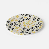 Luxe Gold and Black Alphabet ペーパープレート (アングル)