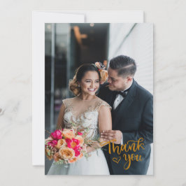 Luxe Gold Foilの結婚サンキューカードと写真 サンキューカード