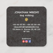 Luxe Gold Foil Vertical Dog Walker & Pet Sitter スクエア名刺 (裏面)